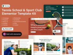 Tenniso – Tennisschulen und Sportvereine Elementor Pro-Vorlagenkit
