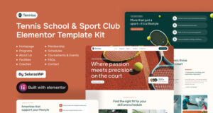 Tenniso – Tennisschulen und Sportvereine Elementor Pro-Vorlagenkit