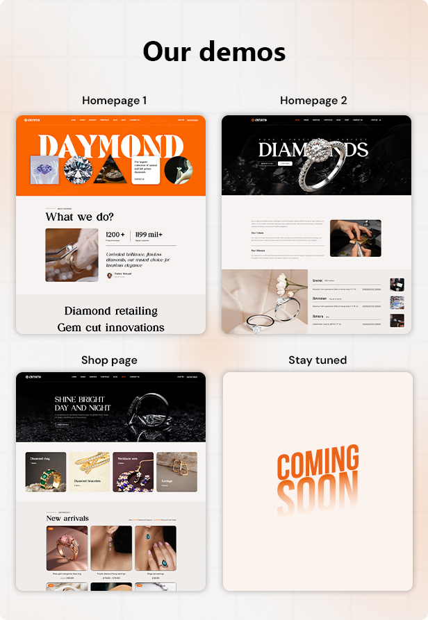 Diamant-Hersteller und Shop-WordPress-Theme