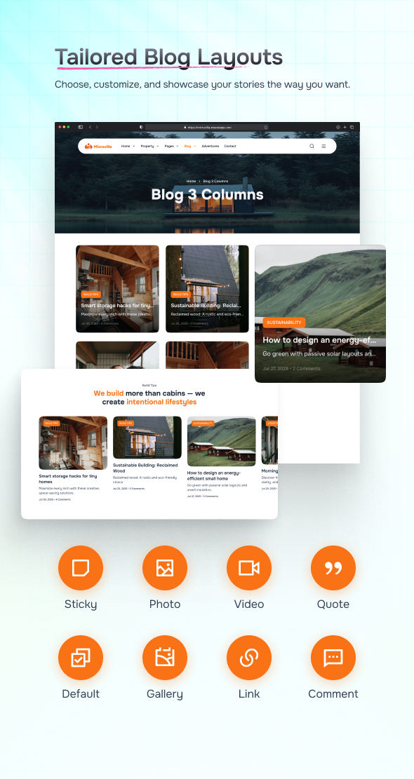 MicroVilla – Tiny House Living Lifestyle WordPress Theme – 10