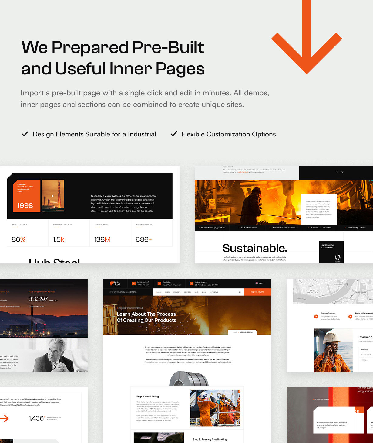 Hubsteel – Industrie- und Fertigungsfabrik-Thema – 8