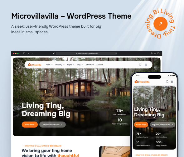 MicroVilla – Tiny House Living Lifestyle WordPress Theme – 1