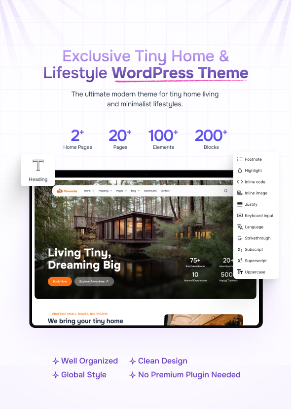 MicroVilla – Tiny House Living Lifestyle WordPress Theme – 2
