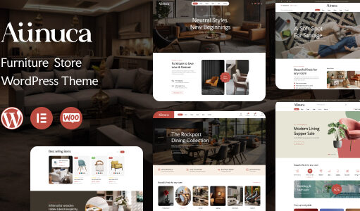 Aunuca – WordPress-Vorlage für Möbelgeschäft