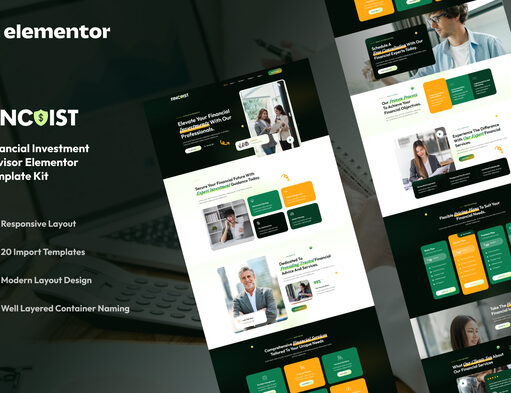 Fincoist – Elementor-Vorlagenkit für Finanzinvestitionsberater
