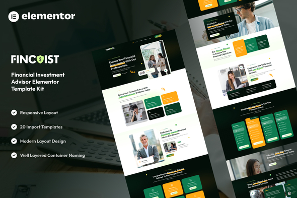 Fincoist – Elementor-Vorlagenkit für Finanzinvestitionsberater