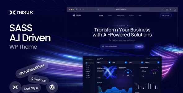 Nexux – AI Saas Landing Page WordPress Vorlage