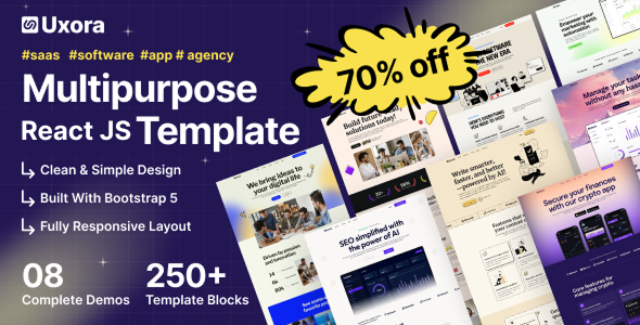 Uxora – Software-, SaaS- und Startup-React-JS-Vorlage
