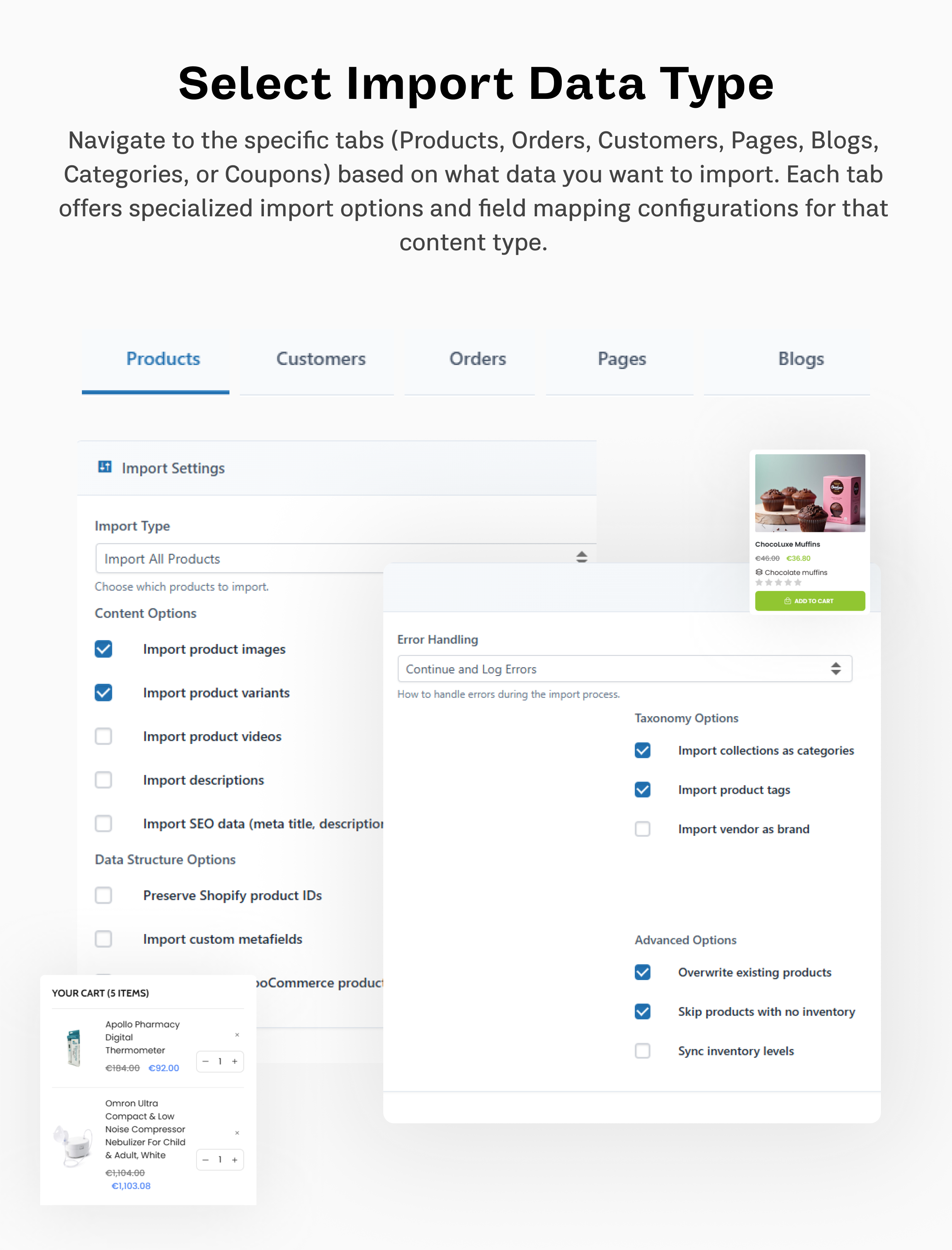 Datentypen importieren – Shopify zu WooCommerce Datentypen importieren – Shopify zu WooCommerce