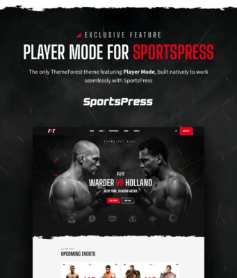 FNT – MMA Promotion SportsPress WordPress Block Layout
