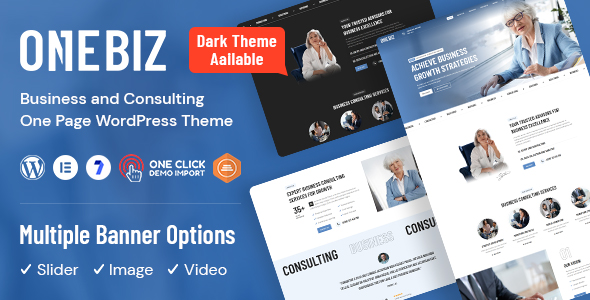 Onebiz – Business-One-Page-WordPress-Vorlage