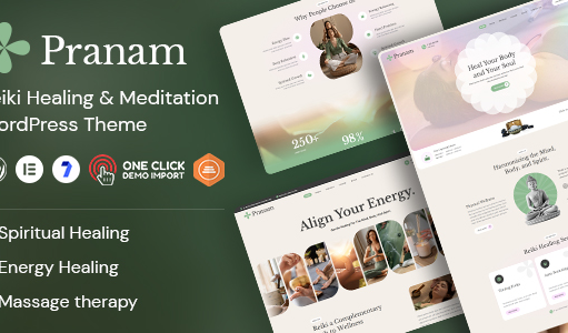 Pranam – Reiki-Heilung und Meditation WordPress-Layout