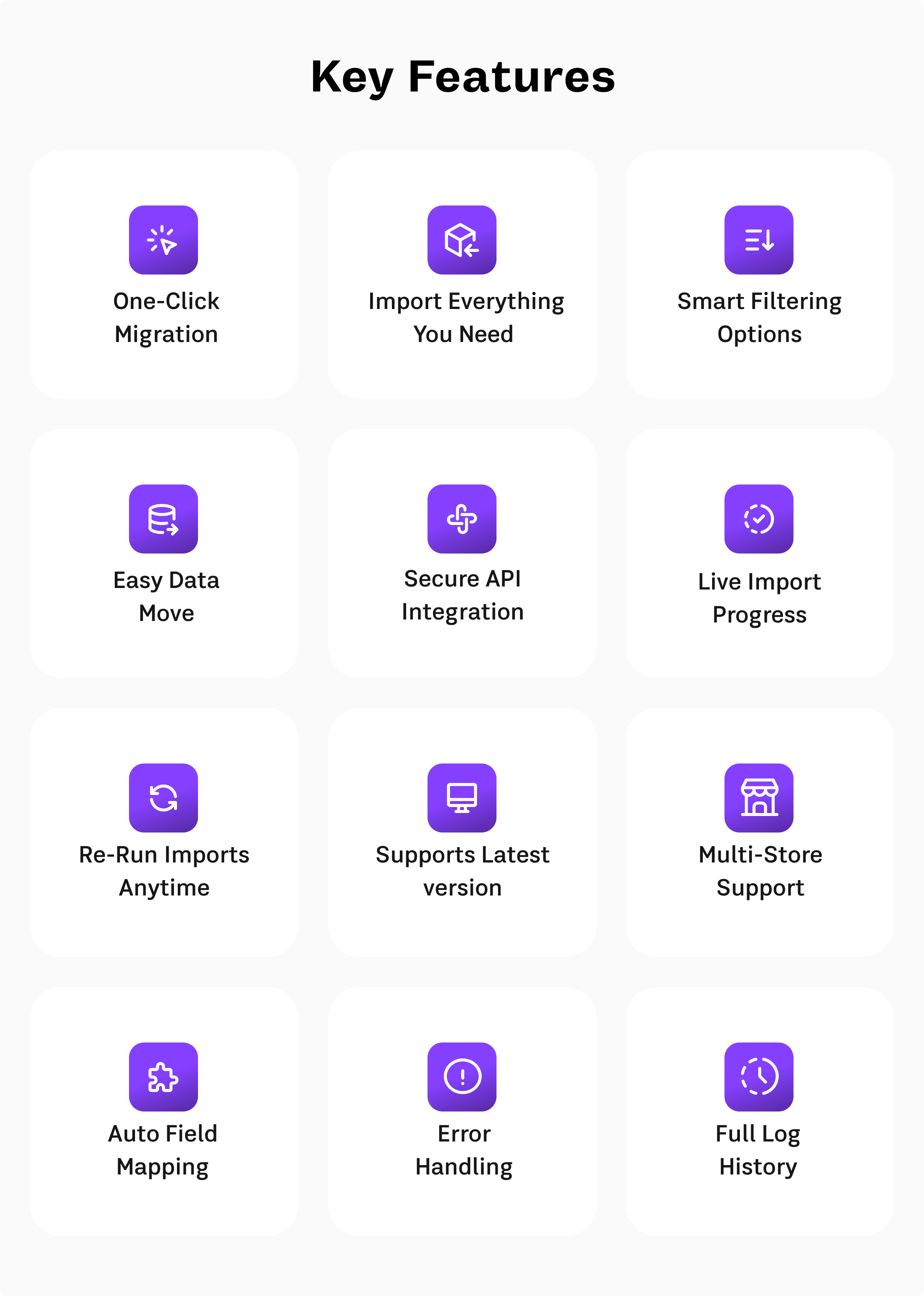 Hauptfunktionen – Shopify to WooCommerce Importer Hauptfunktionen – Shopify to WooCommerce Importer