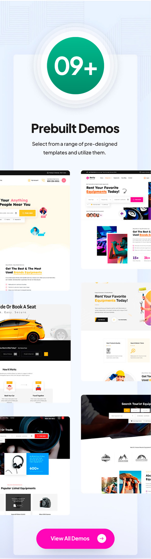 Renity – Vermietung und Buchung WooCommerce Theme – 5