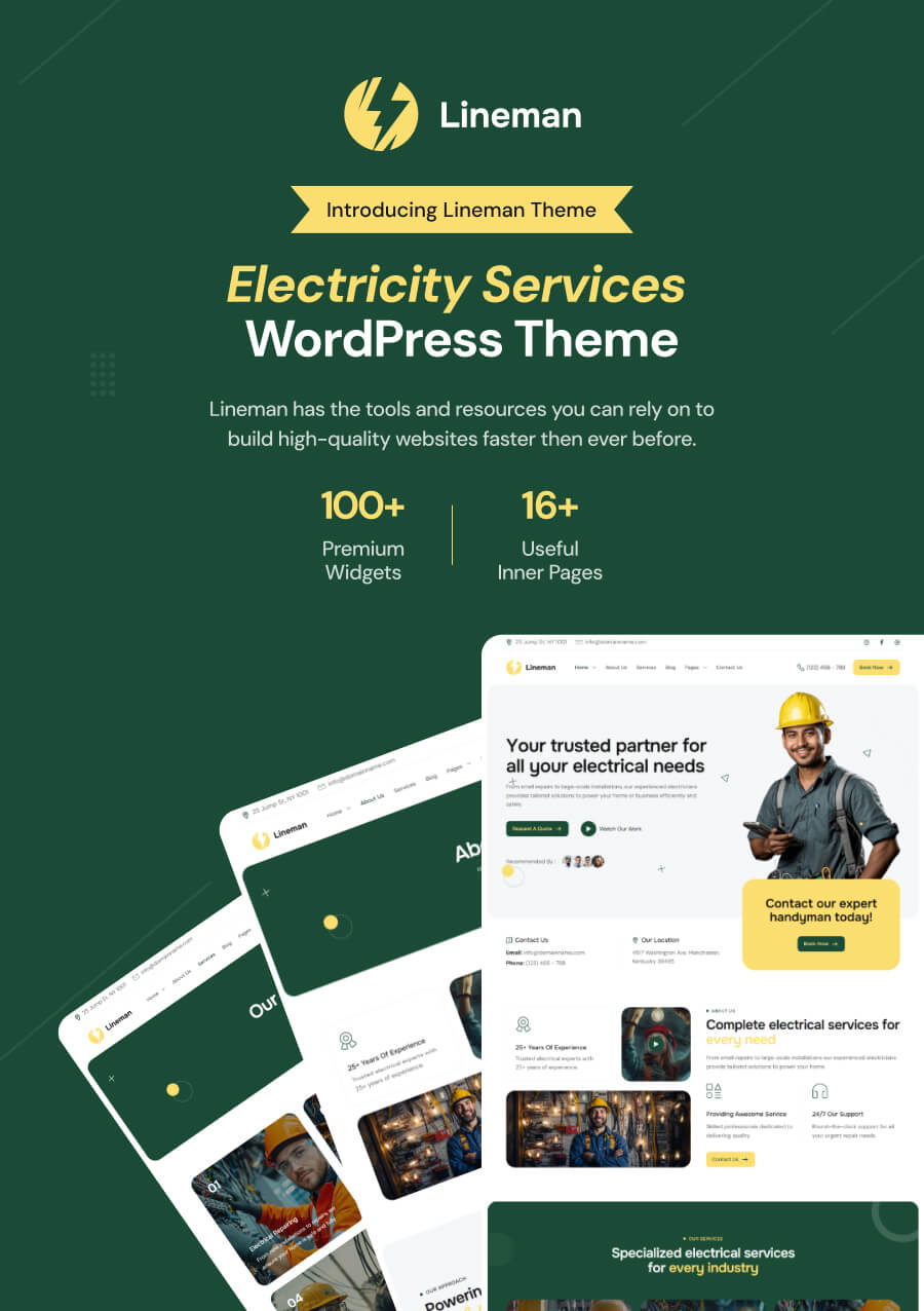 Lineman – WordPress-Theme für Stromdienstleistungen – 3