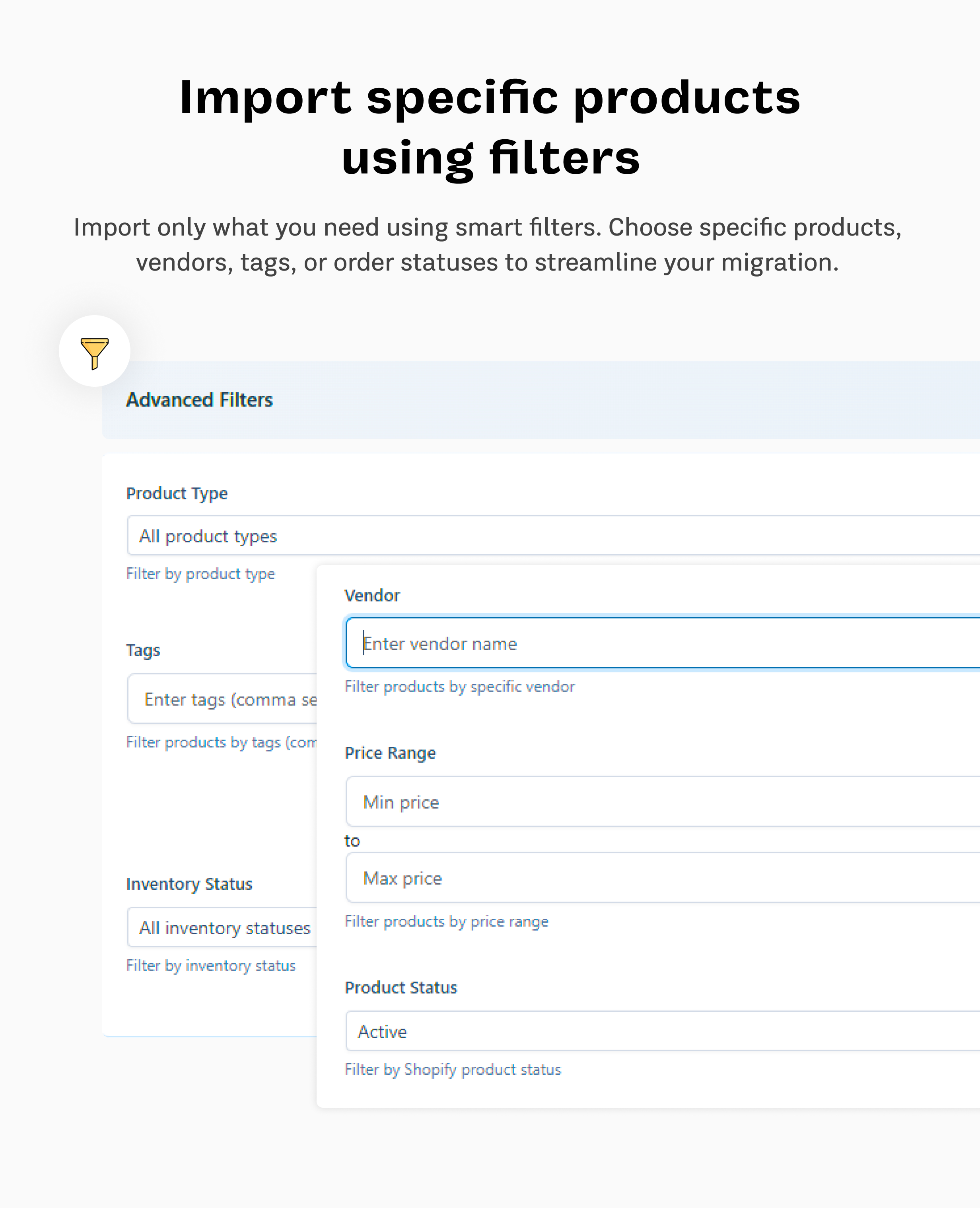 Importieren Sie bestimmte Produkte – Shopify zu WooCommerce