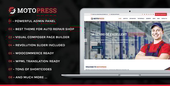 MotoPress – WordPress-Theme für Autoreparatur und Mechanikerwerkstatt