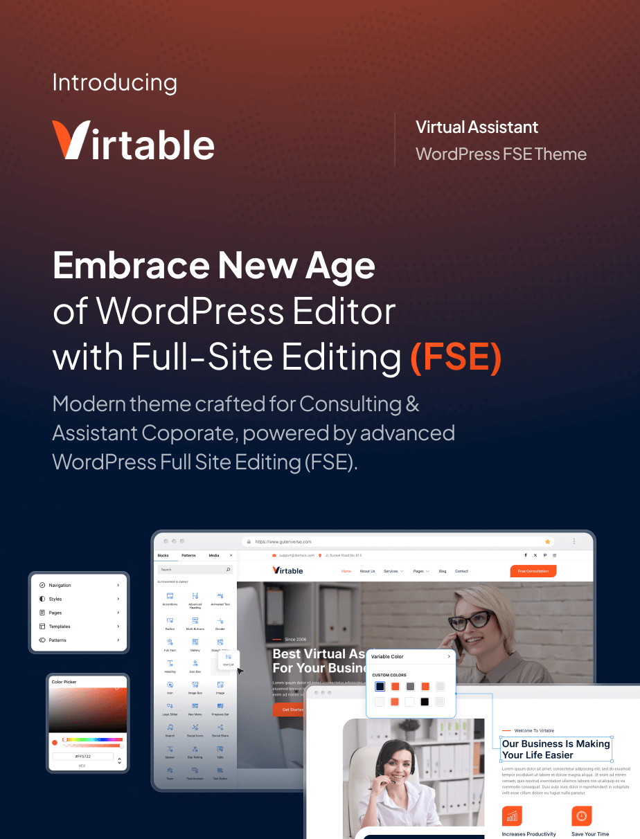 Virtable – Virtual Assistant Business Gutenverse FSE WordPress Theme – 3