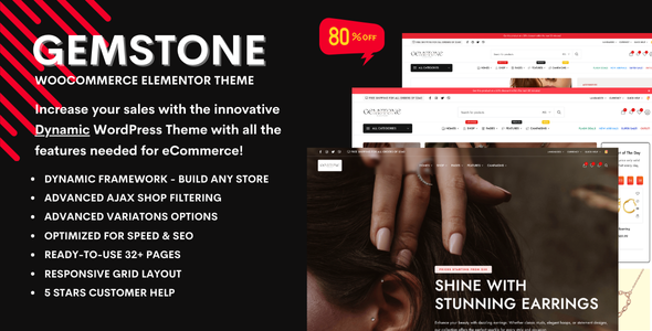 Gemstone – Jewellery Store eCommerce WooCommerce Layout
