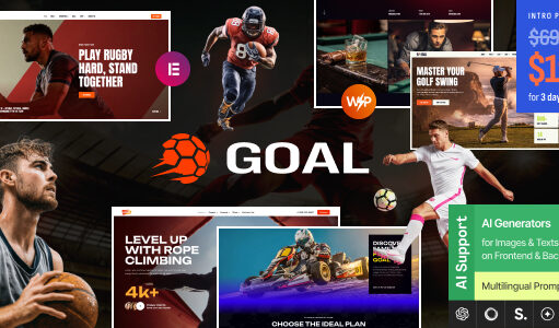 Goal – Sport-WordPress-Layout für Fußball, Basketball, Hockey, Golf