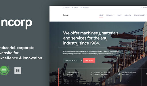 Incorp – WordPress-Vorlage für Industrie, Fabrik und Unternehmen