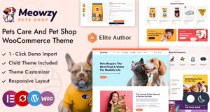 Meowzy – WordPress-Template für Tierpflege und Tierhandlung