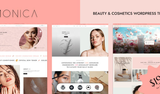 Monica – Beauty Cosmetic Shop WordPress-Layout