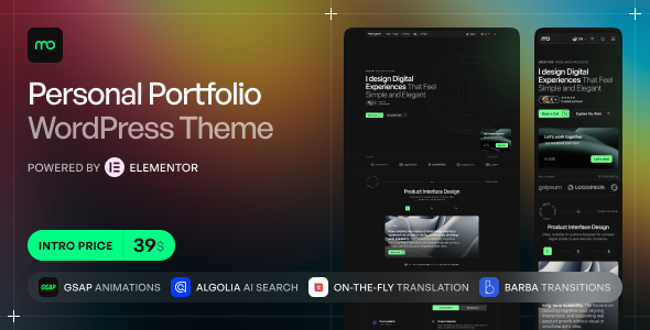 Monogramm – Persönliches Portfolio-WordPress-Layout