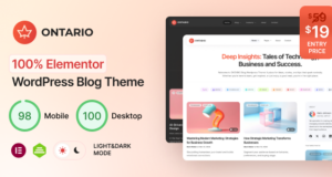 Ontario – 100 % Elementor-Blog-WordPress-Layout