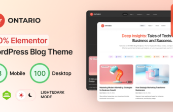 Ontario – 100 % Elementor-Blog-WordPress-Layout