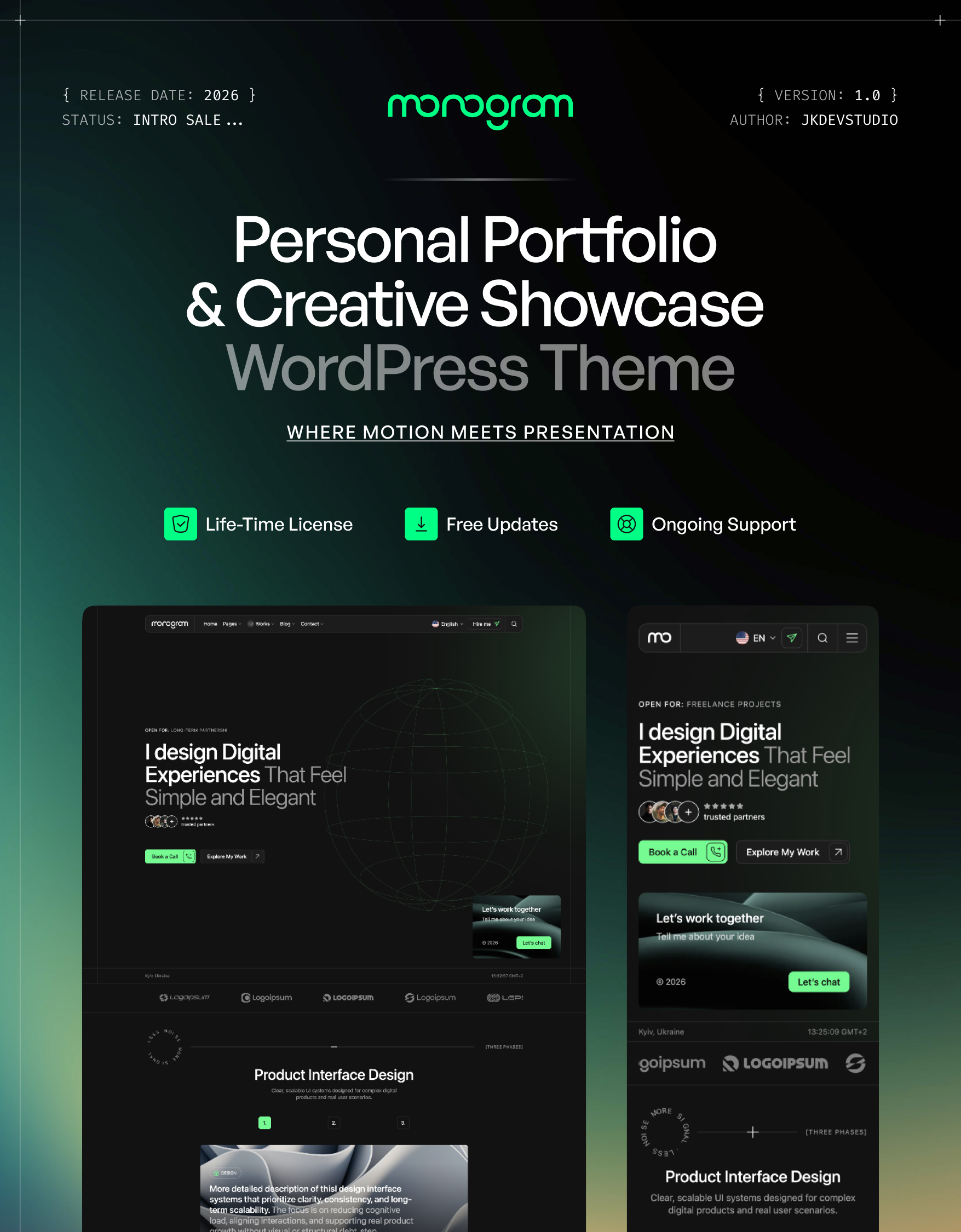 Monogramm – Persönliches Portfolio-WordPress-Theme – 6
