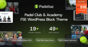 Padeltaz – Padel Club und Sportakademie FSE WordPress Block Layout