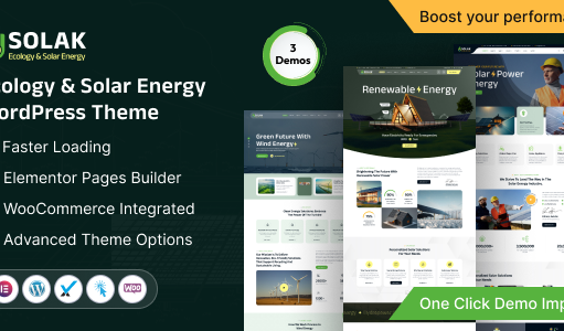 Solak – Ökologie und KI-Solarenergie-WordPress-Layout