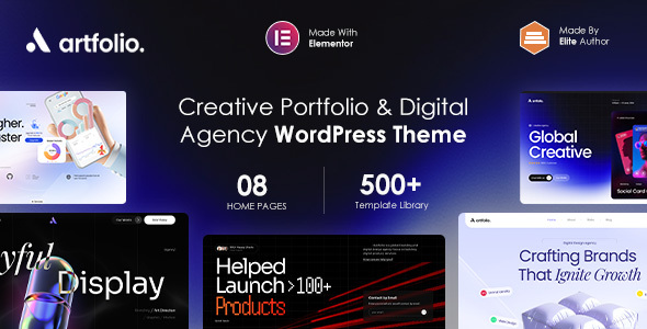 Artfolio - Creative Portfolio & Digital Agency WordPress Layout
