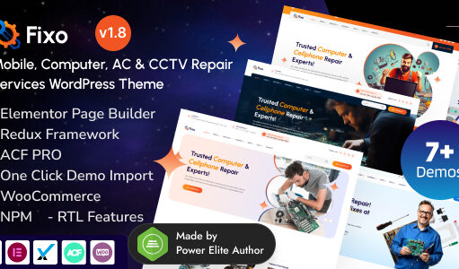 Fixo – WordPress-Vorlage für Mobiltelefon-, Computerreparatur- und Elektronikdienste
