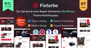 Fixturbo – Autoservice und Autoreparatur Elementor WordPress Layout Mehrzweck