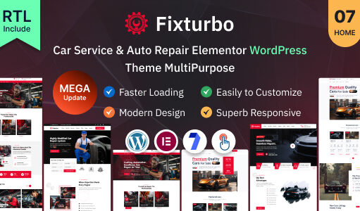 Fixturbo – Autoservice und Autoreparatur Elementor WordPress Layout Mehrzweck