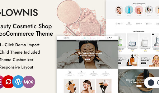 Glownis – WordPress-WooCommerce-Layout für den Schönheits- und Kosmetikshop