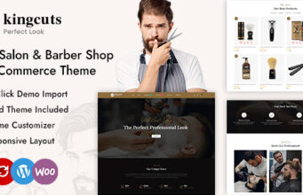Kingcuts – Friseursalon und Friseursalon WordPress WooCommerce Vorlage