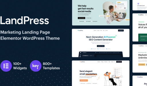 LandPress – Marketing Landing Page Elementor WordPress Template