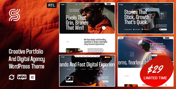 Shaft – Kreatives Portfolio und WordPress-Template für digitale Agenturen