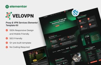 Velovpn – Elementor-Vorlagenkit für Proxy- und VPN-Dienste