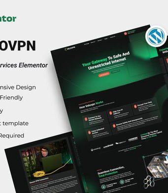 Velovpn – Elementor-Vorlagenkit für Proxy- und VPN-Dienste