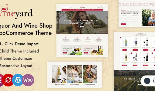 Wineyard – Spirituosen- und Weinladen WordPress WooCommerce Layout