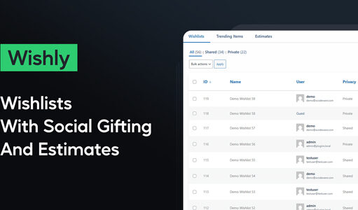 Wishly – WooCommerce-Wunschliste, Geschenke und Kostenvoranschläge