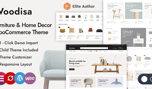 Woodisa – WordPress-WooCommerce-Template für Möbel und Inneneinrichtung
