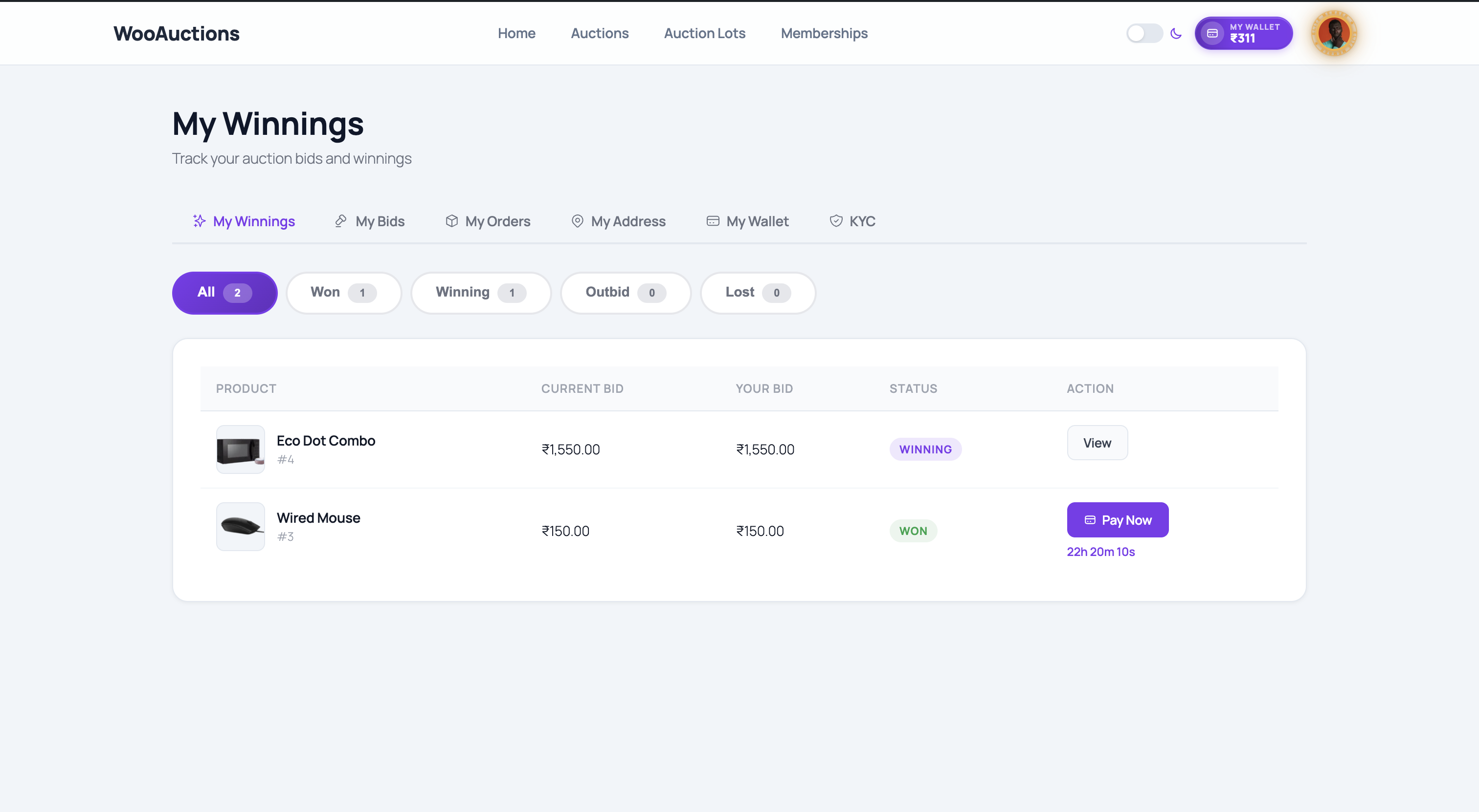 WooCommerce-Auktionsmarktplatz – Multivendor-Auktion | Geldbörse | Mitgliedschaft | KYC | Jetzt kaufen - 18