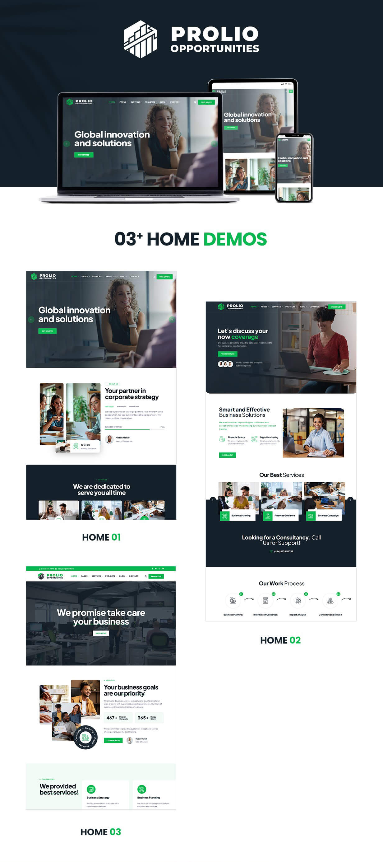 Prolio – WordPress-Theme für Unternehmensberatung