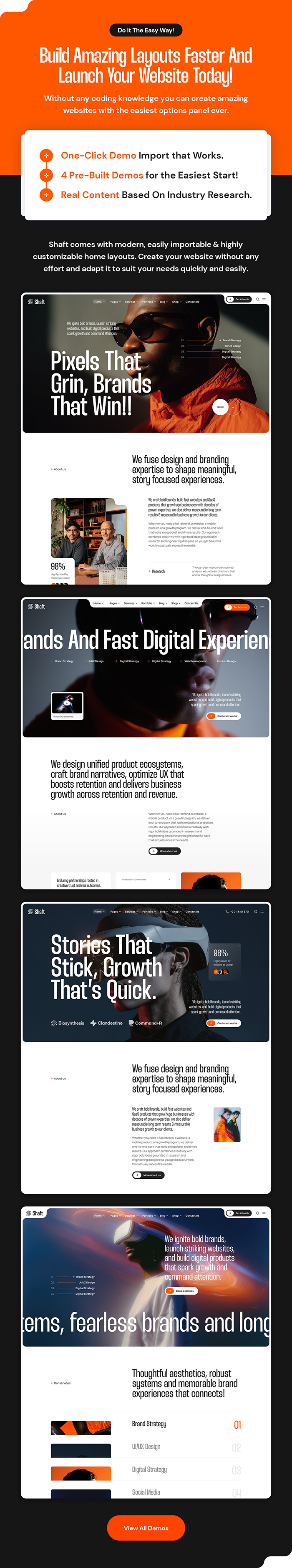 Shaft – Kreatives Portfolio und WordPress-Theme für digitale Agenturen – 5