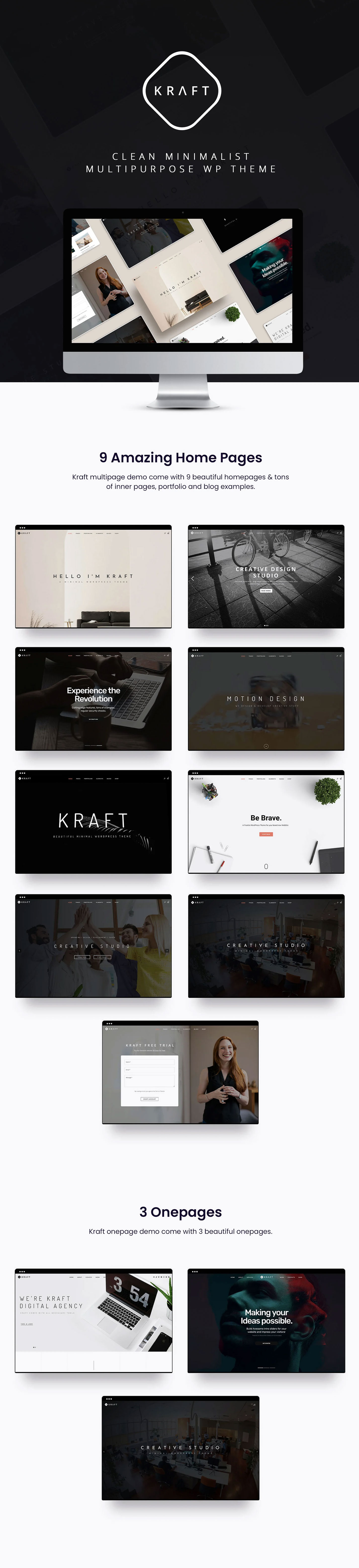 Kraft – Minimalistisches Agentur- und Portfolio-WordPress-Theme – 1